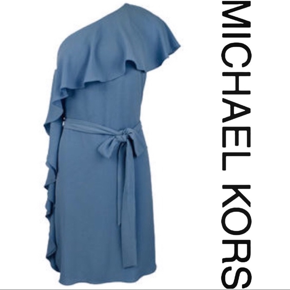 💰⬇️💍NWT! Michael Kors one shoulder ruffle dress